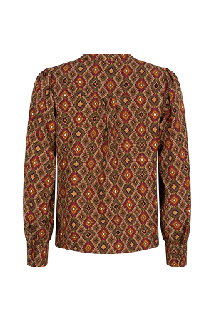 Lofty Manner Lofty Manner blouses Blouse 470 green ikat print