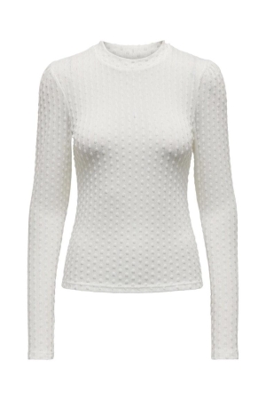 Only Only shirts en tops T-shirt Lange mouw cloud dancer