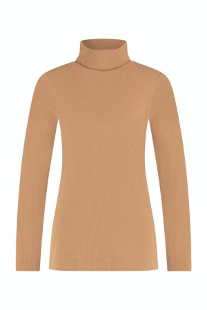 Studio Anneloes Studio Anneloes shirts en tops T-shirt Lange mouw 8400 camel