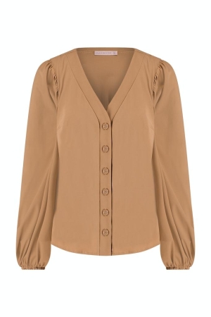 Studio Anneloes Studio Anneloes blouses Blouse 8400 camel