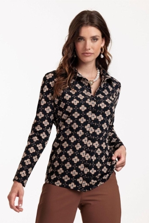 Studio Anneloes Studio Anneloes blouses Blouse 9023 black/cinnamon 9023 black/cinnamon