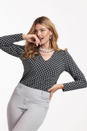 Studio Anneloes Studio Anneloes shirts en tops T-shirt Lange mouw 9091 black/light grey 9091 black/light grey