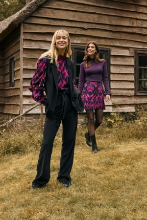 Lofty Manner Lofty Manner shirts en tops T-shirt Lange mouw 749 purple aztec print