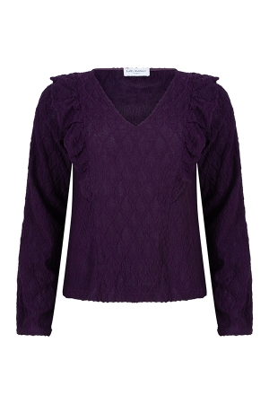 Lofty Manner Lofty Manner shirts en tops T-shirt Lange mouw 750 purple