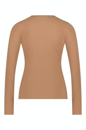 Studio Anneloes Studio Anneloes shirts en tops T-shirt Lange mouw 8400 camel