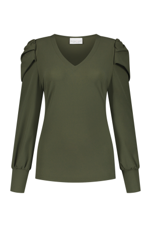 Helena Hart Helena Hart shirts en tops T-shirt Lange mouw olijf