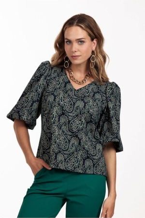 Studio Anneloes Studio Anneloes shirts en tops T-shirt Korte mouw 6973 darkblue/dark green