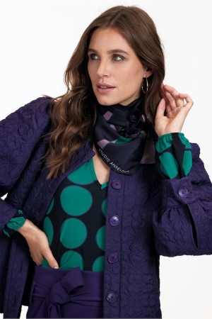 Studio Anneloes Studio Anneloes accessoires Sjaals 7338 deep green/deep purple