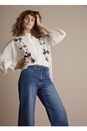 SUMMUM SUMMUM blouses Blouse 129 ivory-blue