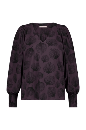 Studio Anneloes Studio Anneloes shirts en tops T-shirt Lange mouw 8611 aubergine/offwhite