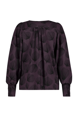 Studio Anneloes Studio Anneloes shirts en tops T-shirt Lange mouw 8611 aubergine/offwhite