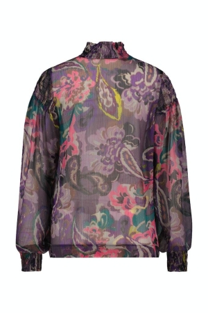 Studio Anneloes Studio Anneloes shirts en tops T-shirt Lange mouw 8611 aubergine/offwhite