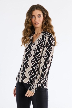 Studio Anneloes Studio Anneloes shirts en tops T-shirt Lange mouw 9086 black/aubergine 9086 black/aubergine