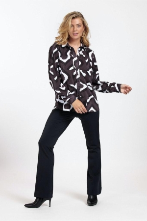 Studio Anneloes Studio Anneloes blouses Blouse 8611 aubergine/offwhite