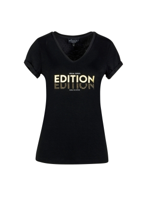 Elvira Casuals Elvira Casuals shirts en tops T-shirt Korte mouw 294 black / gold
