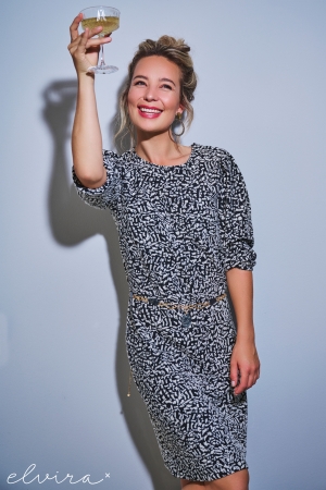 Elvira Casuals Elvira Casuals jurken Jurk 441 jacquard dot