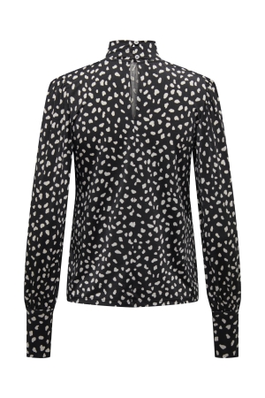 Only Only shirts en tops T-shirt Lange mouw black safari animal jrs