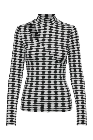 Only Only shirts en tops T-shirt Lange mouw black white