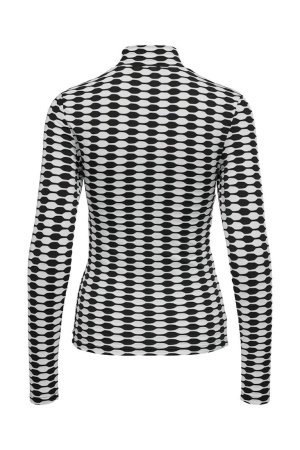 Only Only shirts en tops T-shirt Lange mouw black white