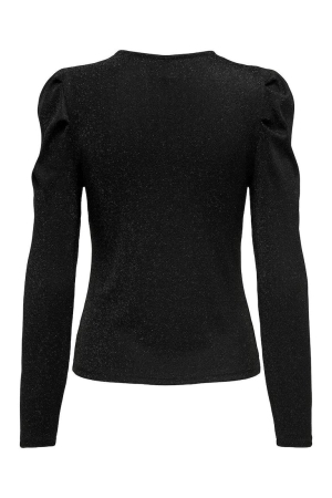Only Only shirts en tops T-shirt Lange mouw black black glitter
