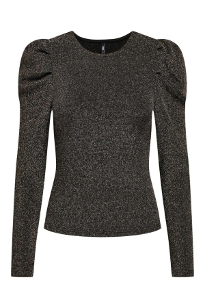 Only Only shirts en tops T-shirt Lange mouw silver gold glitter Silver Gold glitter