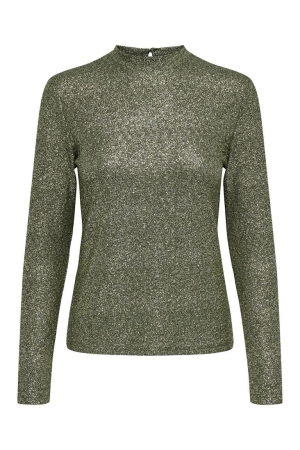 Only Only shirts en tops T-shirt Lange mouw winter moss frosted almond