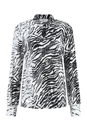 Helena Hart Helena Hart shirts en tops T-shirt Lange mouw zwart/wit Zwart/Wit