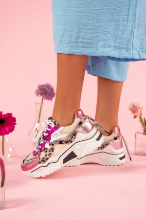 DWRS Label DWRS Label schoenen Sneakers 5684 fuchsia / sand