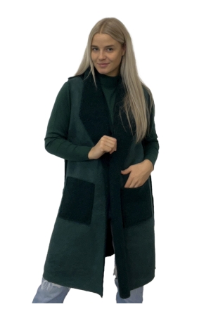 Naif Fashion Naif Fashion vesten Gilets bottle green