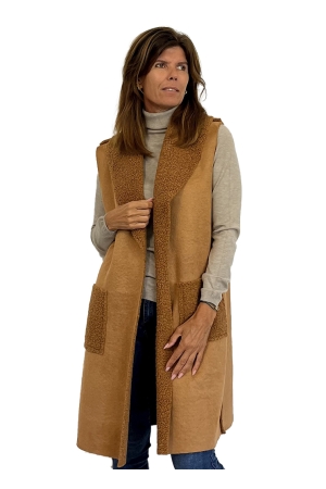 Naif Fashion Naif Fashion vesten Gilets dark camel