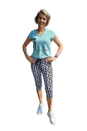 ZIP73 ZIP73 broeken Capri zwart/wit