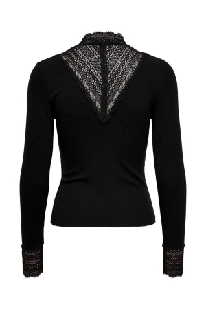Only Only shirts en tops T-shirt Lange mouw black black lace 15207788