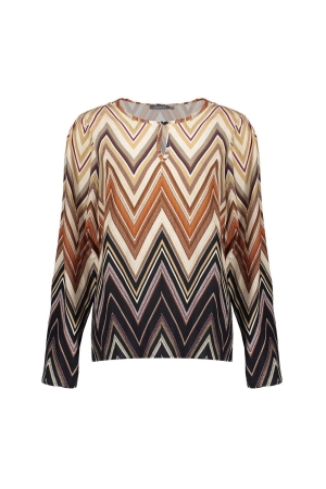 Geisha Geisha shirts en tops T-shirt Lange mouw 10 off-white/sand combi