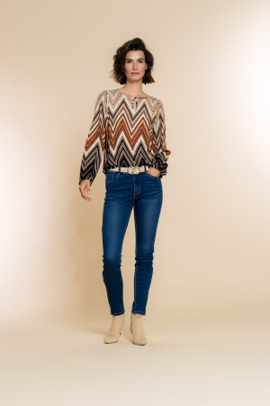 Geisha Geisha shirts en tops T-shirt Lange mouw 10 off-white/sand combi