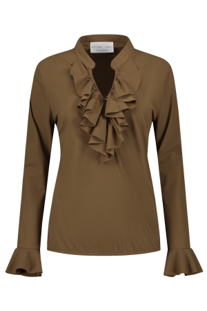 Helena Hart Helena Hart shirts en tops T-shirt Lange mouw mocca