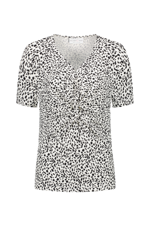 Helena Hart Helena Hart shirts en tops T-shirt Korte mouw zwart/ecru