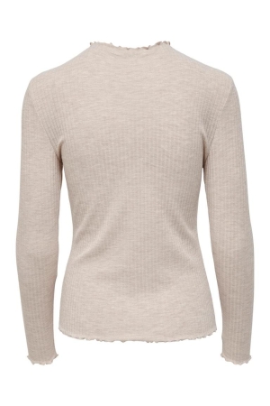 Only Only shirts en tops T-shirt Lange mouw pumice stone melange