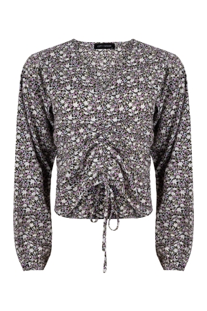 Lofty Manner Lofty Manner shirts en tops T-shirt Lange mouw 407 purple light blue pr