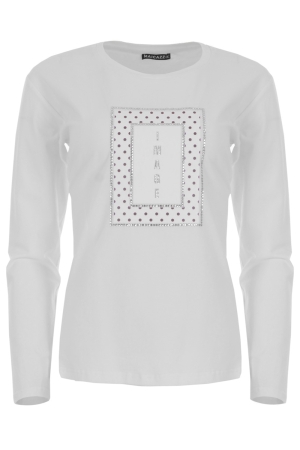 Maicazz Maicazz shirts en tops T-shirt Lange mouw offwhite