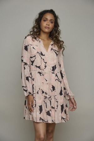 Rino & Pelle Rino & Pelle jurken 3015 peach tropical leaves