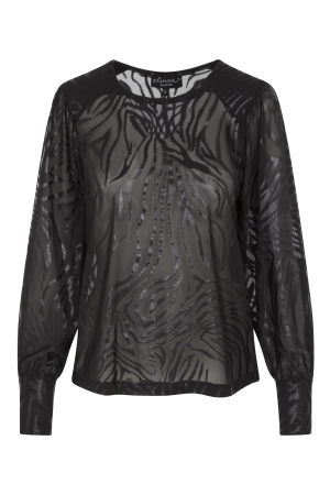 Elvira Casuals Elvira Casuals shirts en tops T-shirt Lange mouw 842 zebra black