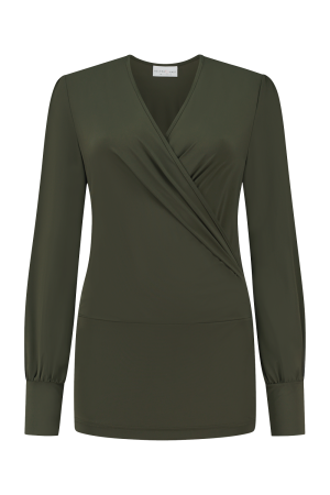 Helena Hart Helena Hart shirts en tops T-shirt Lange mouw olijf