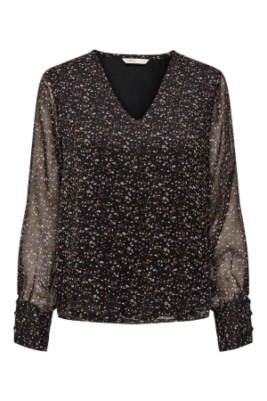Only Only shirts en tops T-shirt Lange mouw black elodie