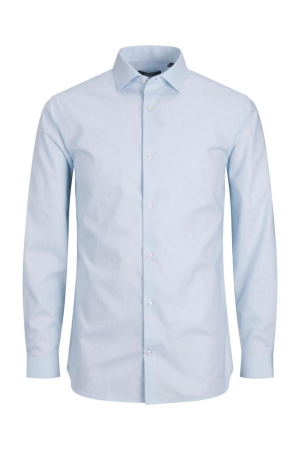 J&J Premium J&J Premium overhemden Overhemd cashmere blue slim fit