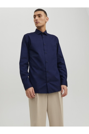 J&J Premium J&J Premium overhemden Overhemd perfect navy slim fit
