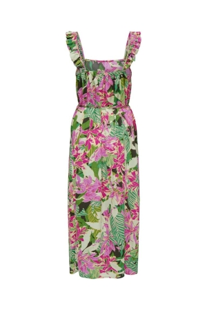 Only Only jurken Zomerjurkjes forest night tropical flowers