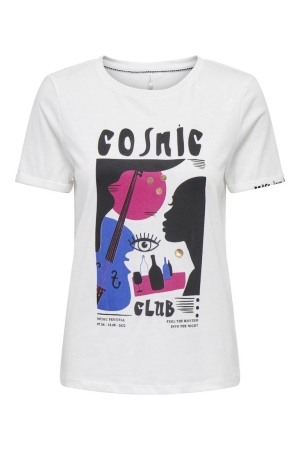 Only Only shirts en tops T-shirt Korte mouw cloud dancer cosmic