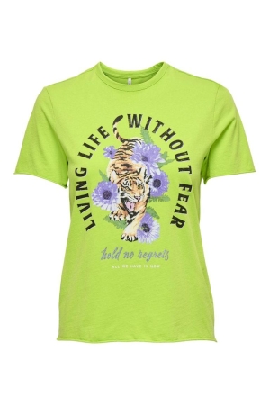 Only Only shirts en tops T-shirt Korte mouw white grape fear
