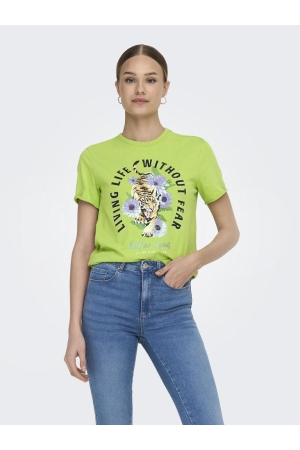 Only Only shirts en tops T-shirt Korte mouw white grape fear