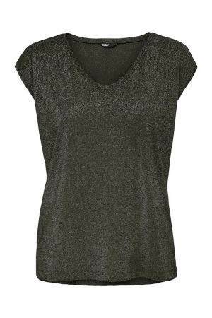 Only Only shirts en tops T-shirt Korte mouw rosin tone in tone lurex